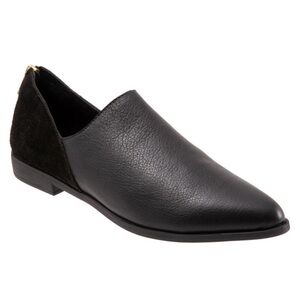 BUENO The Beau Pointed Toe Leather Suede Slip On Black Flat Women's Size 7.5/8‎